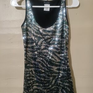 Fleurish Black and Silver Sequin Dress